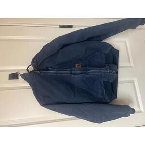 Carhartt Men's Hooded Work Jacket - Blue, Size Large